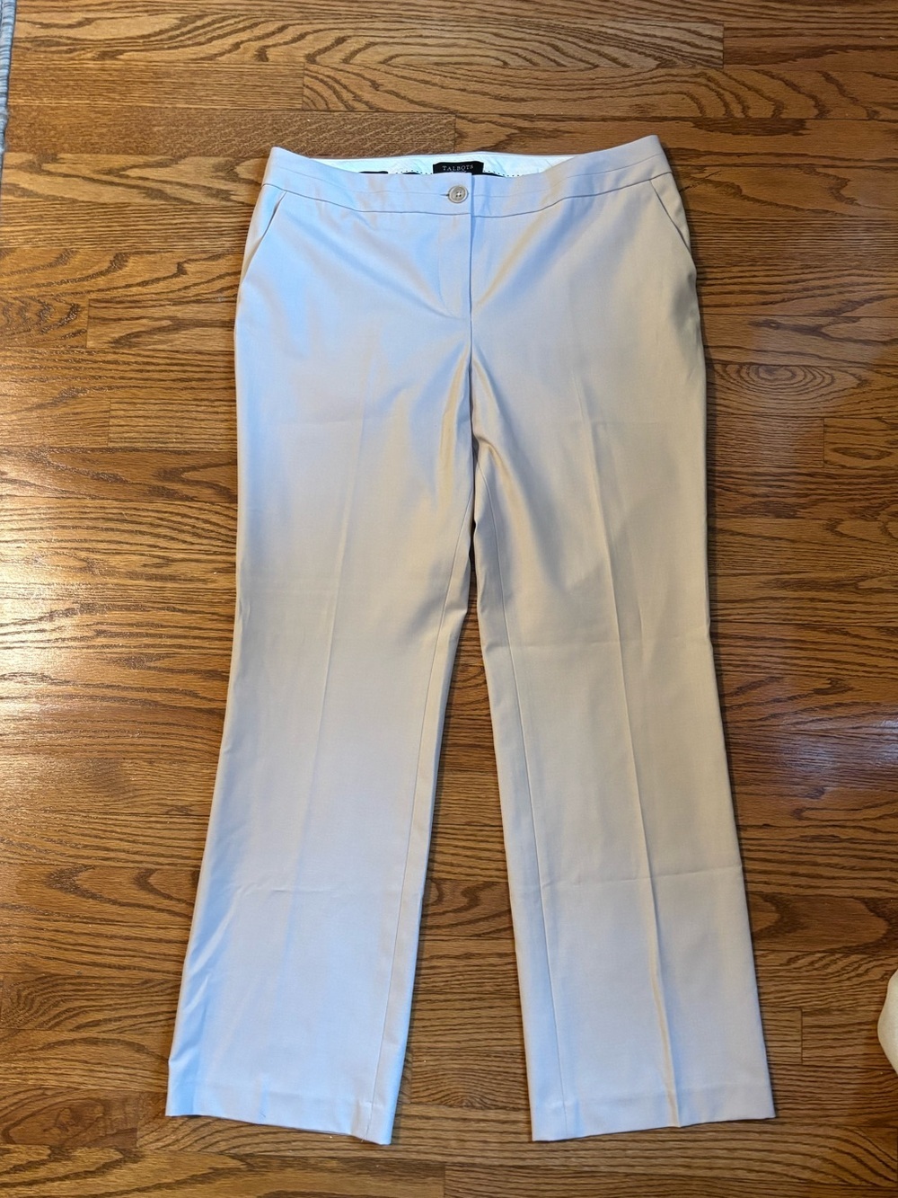 Talbots Signature Boot Dress Pants Beige Khaki Size 12